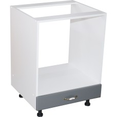 Corp pentru cuptor incorporabil cu sertar Zebra, alb/MDF GRI, fara blat, 60 x 82 x 57 cm